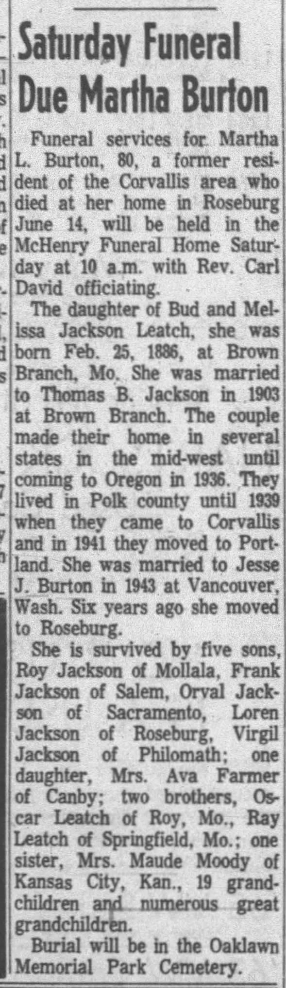 Martha Burton 6/17/1966